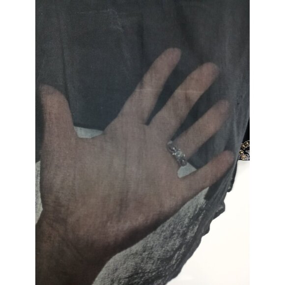 VTG Y2K Rampage Blouse Top Womens Medium Black Sheer Beaded Whimsygoth Holiday - Picture 8 of 12